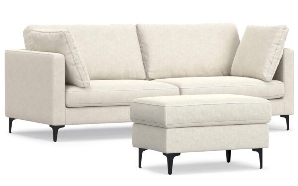 90 inch Mid Century Sofa with Ottoman Set